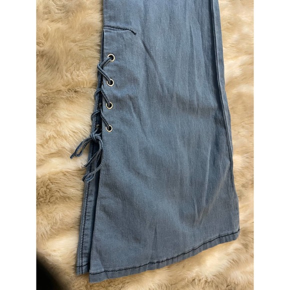 Flared lace-up ankle, high rise stretch jeans size XS - Picture 4 of 8